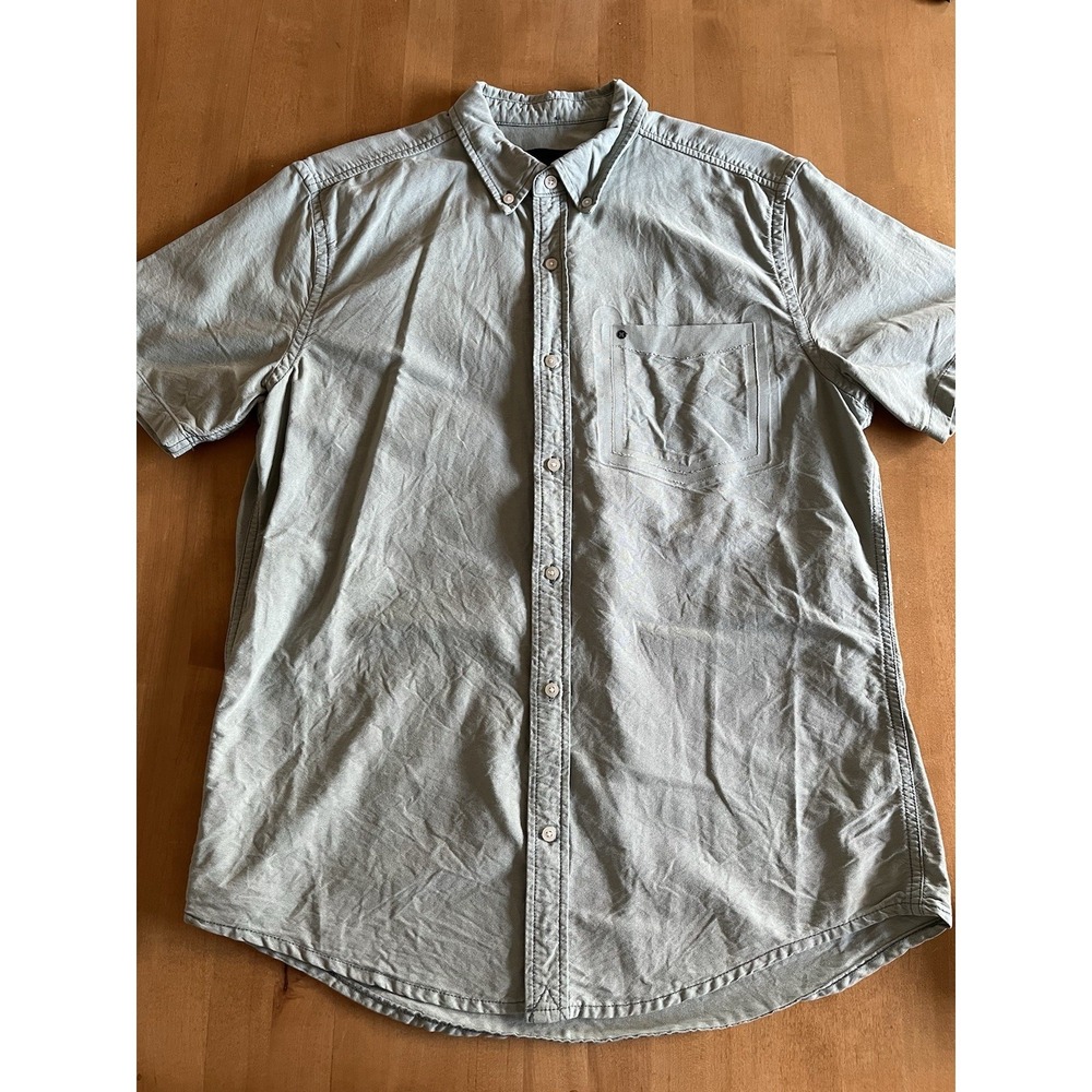 Hurley Men's Short Sleeve Button Down Shirt Sage Green Sz M Medium‎